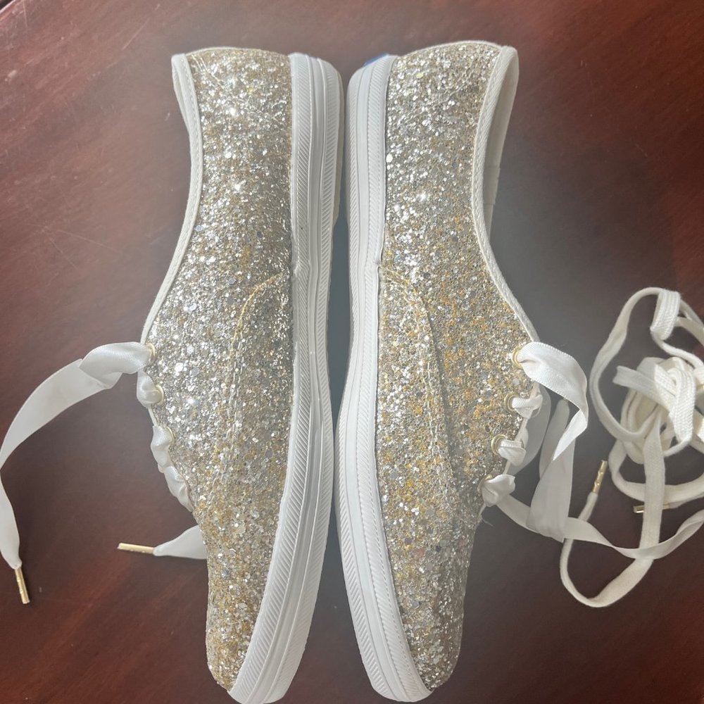 New Keds x Kate Spade NY Gold Glitter Champion Sneaker 7